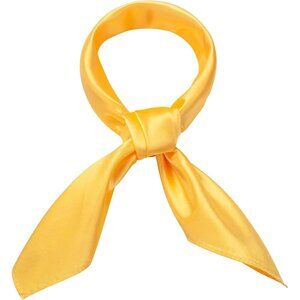 Women's Yellow Silk Feeling Scarf 23.6'' Square Satin Scarf Neck Head Bandana
